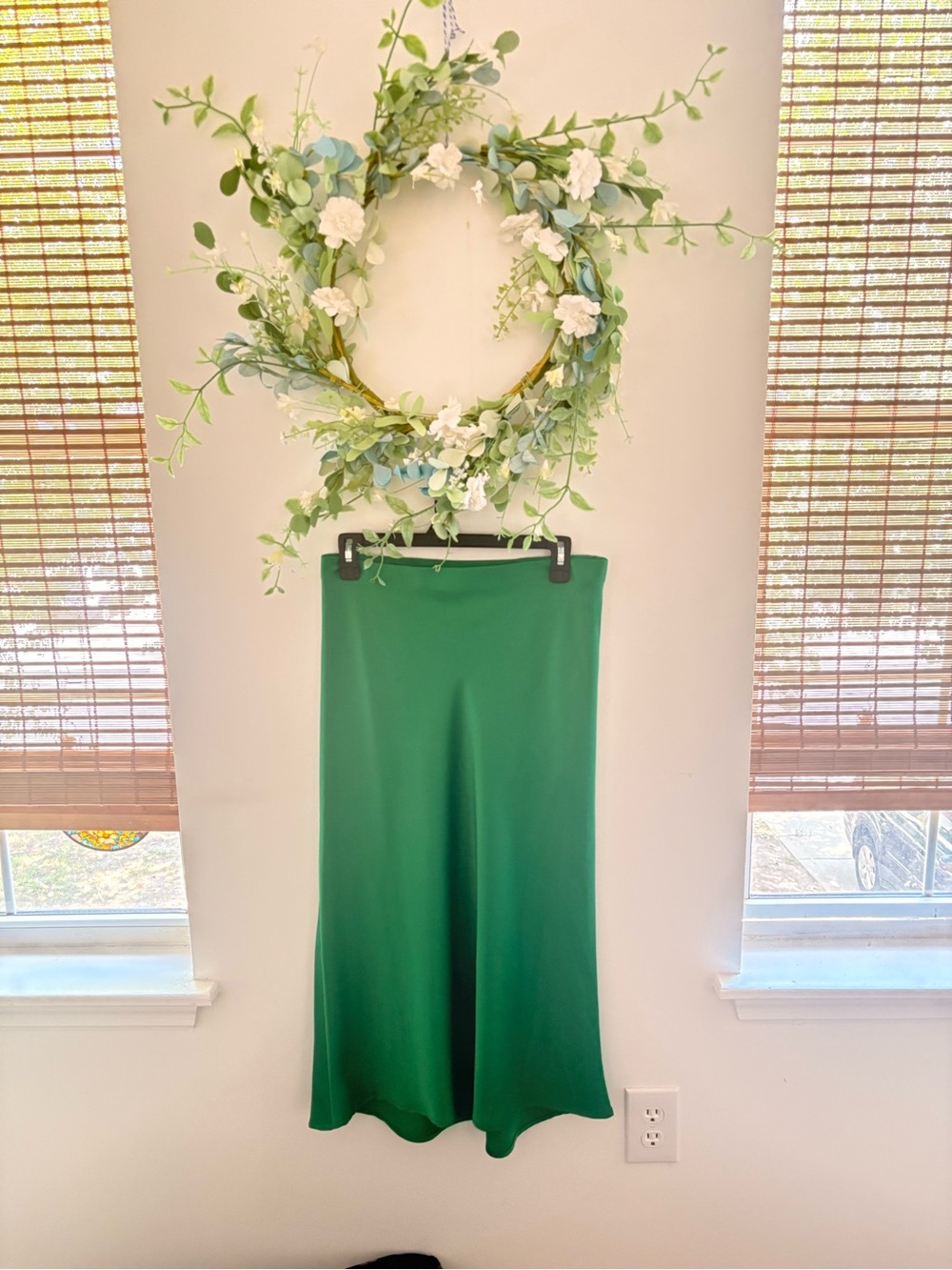 Rachel Zoe Green Midi Skirt - Sleek A-Line sz 4